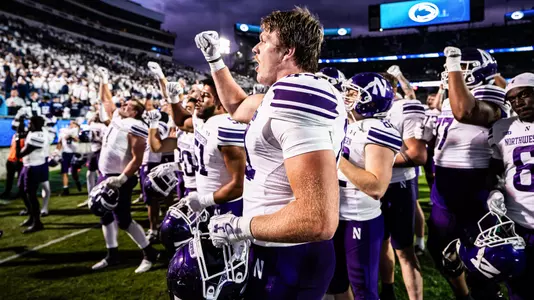 October 11, 2025, University Park, PA: A game between Northwestern Football and Penn State at Beaver Stadium in University Park, PA on Saturday, October 11, 2025. (Photo by Jordan Herald/Northwestern Athletics)