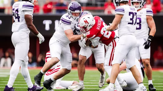 October 25, 2025, Lincoln, NE: A game between Northwestern Football and Nebraska at Memorial Stadium in Lincoln, NE on Saturday, October 25, 2025. (Photo by Griffin Quinn/Northwestern Athletics)