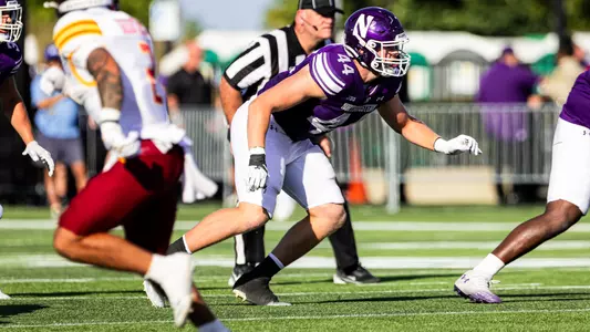 October 4, 2025, Evanston, IL: A game between Northwestern Football and ULM at Northwestern Medicine Field at Martin Stadium in Evanston, IL on Saturday, October 4, 2025. (Photo by Griffin Quinn/Northwestern Athletics)