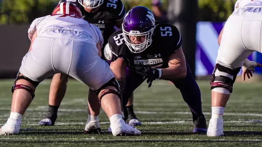 October 5, 2024, Evanston, IL: A game between Northwestern Football and Indiana at Northwestern Medicine Field at Martin Stadium in Evanston, IL on Saturday, October 5, 2024. (Photo by Mary Grace Grabill/Northwestern Athletics)