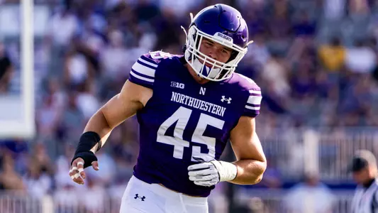 October 4, 2025, Evanston, IL: A game between Northwestern Football and ULM at Northwestern Medicine Field at Martin Stadium in Evanston, IL on Saturday, October 4, 2025. (Photo by Kailey Zagst/Northwestern Athletics)