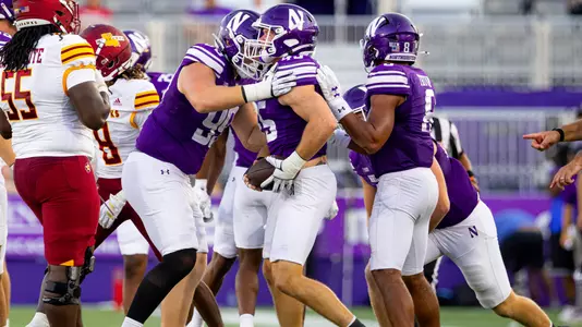 October 4, 2025, Evanston, IL: A game between Northwestern Football and ULM at Northwestern Medicine Field at Martin Stadium in Evanston, IL on Saturday, October 4, 2025. (Photo by Griffin Quinn/Northwestern Athletics)