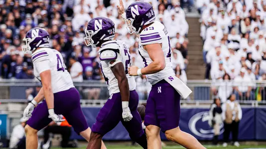 October 11, 2025, University Park, PA: A game between Northwestern Football and Penn State at Beaver Stadium in University Park, PA on Saturday, October 11, 2025. (Photo by Griffin Quinn/Northwestern Athletics)