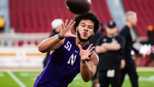 November 7, 2025, Los Angeles, CA: A game between Northwestern Football and the University of Southern California at The Los Angeles Memorial Coliseum in Los Angeles, CA on Friday, November 7, 2025. (Photo by Ryan Kuttler/Northwestern Athletics)