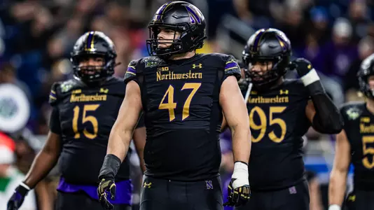 December 26, 2025, Detroit, MI: A game between Northwestern Football and Central Michigan during the Game Above Sports Bowl at Ford Field in Detroit, MI on Friday, December 26, 2025. (Photo by Ryan Kuttler/Northwestern Athletics)