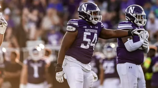 October 4, 2025, Evanston, IL: A game between Northwestern Football and Louisiana Monroe at Northwestern Medicine Field at Martin Stadium in Evanston, IL on Saturday, October 4, 2025. (Photo by Ryan Kuttler/Northwestern Athletics)