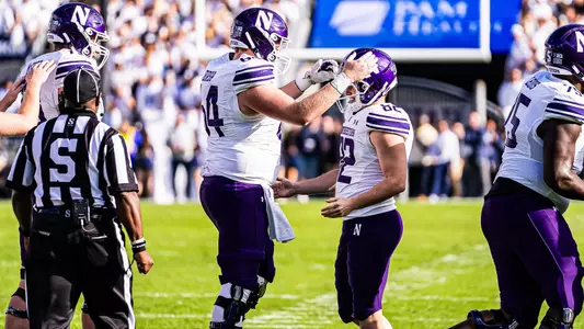 October 11, 2025, University Park, PA: A game between Northwestern Football and Penn State at Beaver Stadium in University Park, PA on Saturday, October 11, 2025. (Photo by Jordan Herald/Northwestern Athletics)