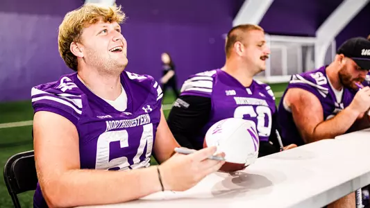 August 23, 2025, Evanston, IL: Northwestern Football hosts a Meet the Team Night event in Ryan Fieldhouse at Walter Athletics Center in Evanston, IL on Saturday, August 23, 2025. (Photo by Griffin Quinn/Northwestern Athletics)