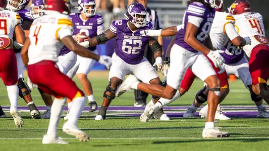 October 4, 2025, Evanston, IL: A game between Northwestern Football and ULM at Northwestern Medicine Field at Martin Stadium in Evanston, IL on Saturday, October 4, 2025. (Photo by Griffin Quinn/Northwestern Athletics)