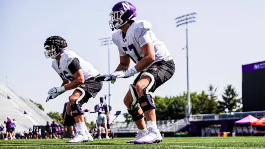 August 8, 2025, Evanston, IL: Northwestern Football practices at Northwestern Medicine Field at Martin Stadium in Evanston, IL on Friday, August 8, 2025. (Photo by Griffin Quinn/Northwestern Athletics)
