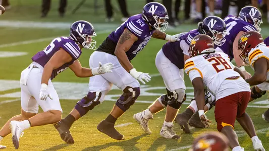 October 4, 2025, Evanston, IL: A game between Northwestern Football and Louisiana Monroe at Northwestern Medicine Field at Martin Stadium in Evanston, IL on Saturday, October 4, 2025. (Photo by Ryan Kuttler/Northwestern Athletics)