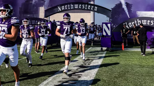 October 4, 2025, Evanston, IL: A game between Northwestern Football and Louisiana Monroe at Northwestern Medicine Field at Martin Stadium in Evanston, IL on Saturday, October 4, 2025. (Photo by Ryan Kuttler/Northwestern Athletics)