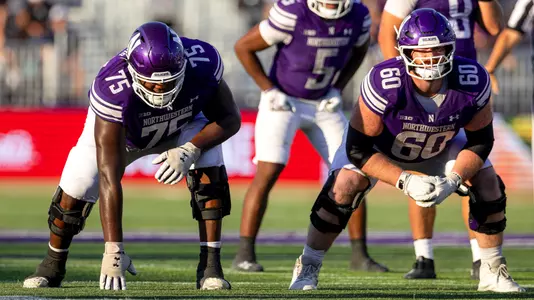 October 4, 2025, Evanston, IL: A game between Northwestern Football and ULM at Northwestern Medicine Field at Martin Stadium in Evanston, IL on Saturday, October 4, 2025. (Photo by Griffin Quinn/Northwestern Athletics)