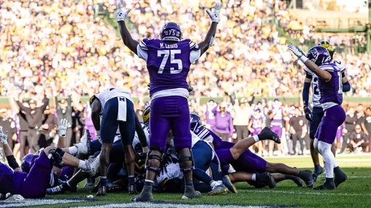 November 15, 2025, Chicago, IL: A game between Northwestern Football and Michigan at Wrigley Field in Chicago, IL on Saturday, November 15, 2025. (Photo by Ryan Kuttler/Northwestern Athletics)