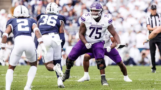 October 11, 2025, University Park, PA: A game between Northwestern Football and Penn State at Beaver Stadium in University Park, PA on Saturday, October 11, 2025. (Photo by Griffin Quinn/Northwestern Athletics)