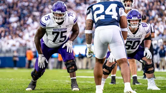 October 11, 2025, University Park, PA: A game between Northwestern Football and Penn State at Beaver Stadium in University Park, PA on Saturday, October 11, 2025. (Photo by Jordan Herald/Northwestern Athletics)