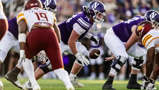 October 4, 2025, Evanston, IL: A game between Northwestern Football and Louisiana Monroe at Northwestern Medicine Field at Martin Stadium in Evanston, IL on Saturday, October 4, 2025. (Photo by Ryan Kuttler/Northwestern Athletics)