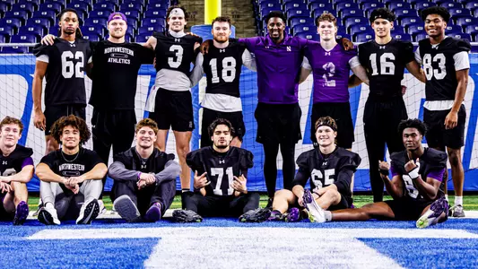 December 25, 2025, Detroit, MI: Northwestern Football practices at Ford Field in Detroit, MI on Thursday, December 25, 2025. (Photo by Griffin Quinn/Northwestern Athletics)