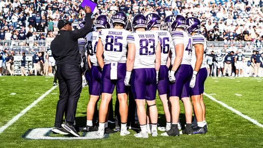October 11, 2025, University Park, PA: A game between Northwestern Football and Penn State at Beaver Stadium in University Park, PA on Saturday, October 11, 2025. (Photo by Jordan Herald/Northwestern Athletics)