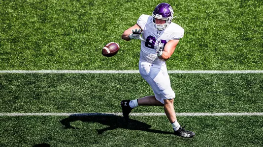 August 9, 2025, Evanston, IL: Northwestern Football practices at Northwestern Medicine Field at Martin Stadium in Evanston, IL on Saturday, August 9, 2025. (Photo by Griffin Quinn/Northwestern Athletics)