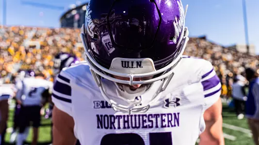 October 26, 2024, Iowa City, IA: A game between Northwestern Football and Iowa at Kinnick Stadium in Iowa City, IA on Saturday, October 26, 2024. (Photo by Ryan Kuttler/Northwestern Athletics)