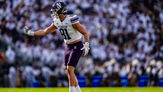 October 11, 2025, State College, PA: A game between Northwestern Football and Penn State at Beaver Stadium in State College, PA on Saturday, October 11, 2025. (Photo by Ryan Kuttler/Northwestern Athletics)