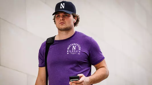 October 10, 2025, Evanston, IL: Northwestern Football travels to Penn State from Walter Athletics Center in Evanston, IL on Friday, October 10, 2025. (Photo by Griffin Quinn/Northwestern Athletics)