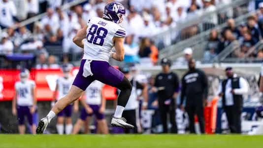 October 11, 2025, State College, PA: A game between Northwestern Football and Penn State at Beaver Stadium in State College, PA on Saturday, October 11, 2025. (Photo by Ryan Kuttler/Northwestern Athletics)