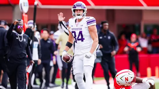 October 25, 2025, Lincoln, NE: A game between Northwestern Football and Nebraska at Memorial Stadium in Lincoln, NE on Saturday, October 25, 2025. (Photo by Griffin Quinn/Northwestern Athletics)
