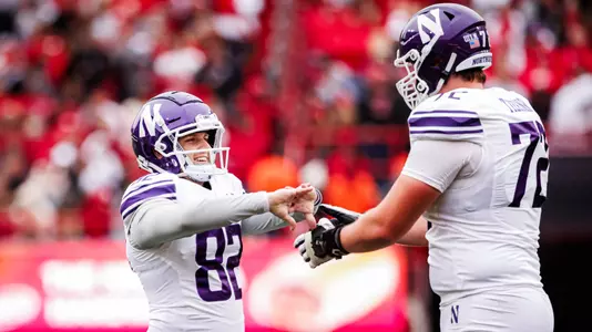 October 25, 2025, Lincoln, NE: A game between Northwestern Football and Nebraska at Memorial Stadium in Lincoln, NE on Saturday, October 25, 2025. (Photo by Griffin Quinn/Northwestern Athletics)