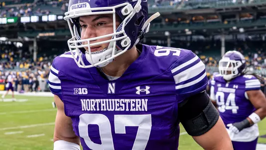 November 15, 2025, Chicago, IL: A game between Northwestern Football and Michigan at Wrigley Field in Chicago, IL on Saturday, November 15, 2025. (Photo by Kailey Zagst/Northwestern Athletics)