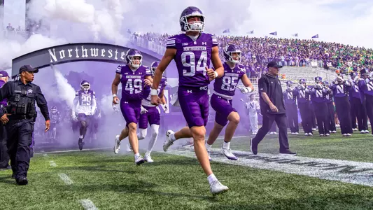 September 13, 2025, Evanston, IL: A game between Northwestern Football and Oregon at Northwestern Medicine Field at Martin Stadium in Evanston, IL on Saturday, September 13, 2025. (Photo by Mary Grace Grabill/Northwestern Athletics)