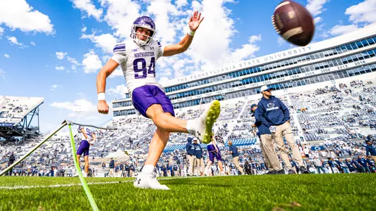 October 11, 2025, University Park, PA: A game between Northwestern Football and Penn State at Beaver Stadium in University Park, PA on Saturday, October 11, 2025. (Photo by Jordan Herald/Northwestern Athletics)