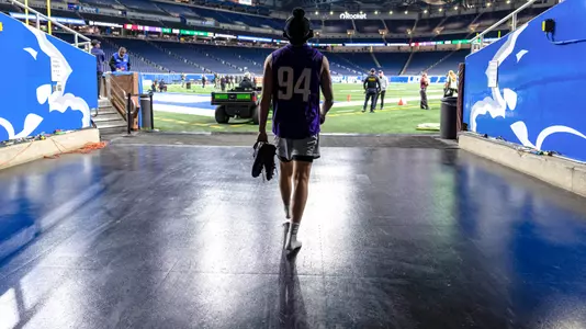 December 26, 2025, Detroit, MI: A game between Northwestern Football and Central Michigan during the Game Above Sports Bowl at Ford Field in Detroit, MI on Friday, December 26, 2025. (Photo by Ryan Kuttler/Northwestern Athletics)