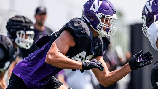 August 2, 2025, Evanston, IL: Northwestern Football practices at Northwestern Medicine Field at Martin Stadium in Evanston, IL on Saturday, August 2, 2025. (Photo by Griffin Quinn/Northwestern Athletics)