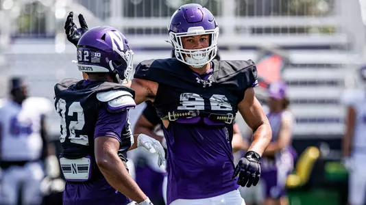 August 9, 2025, Evanston, IL: Northwestern Football practices at Northwestern Medicine Field at Martin Stadium in Evanston, IL on Saturday, August 9, 2025. (Photo by Griffin Quinn/Northwestern Athletics)