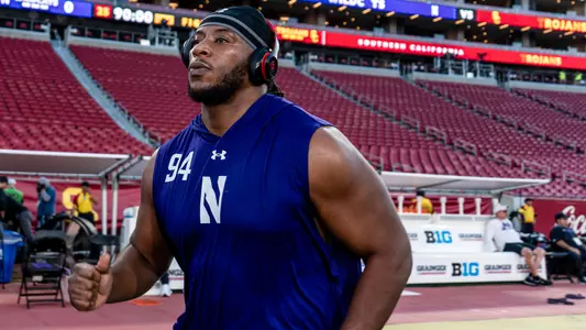 November 7, 2025, Los Angeles, CA: A game between Northwestern Football and the University of Southern California at The Los Angeles Memorial Coliseum in Los Angeles, CA on Friday, November 7, 2025. (Photo by Ryan Kuttler/Northwestern Athletics)