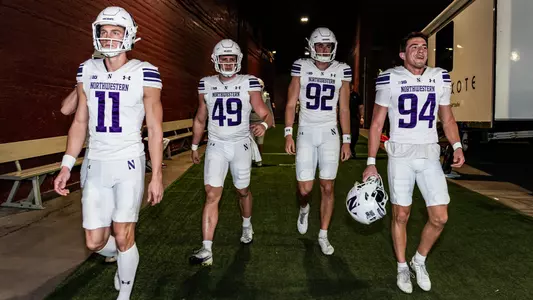 November 7, 2025, Los Angeles, CA: A game between Northwestern Football and the University of Southern California at The Los Angeles Memorial Coliseum in Los Angeles, CA on Friday, November 7, 2025. (Photo by Ryan Kuttler/Northwestern Athletics)