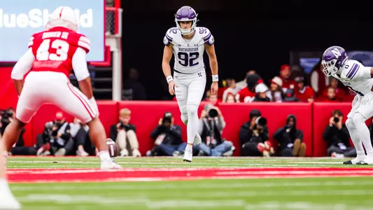 October 25, 2025, Lincoln, NE: A game between Northwestern Football and Nebraska at Memorial Stadium in Lincoln, NE on Saturday, October 25, 2025. (Photo by Griffin Quinn/Northwestern Athletics)