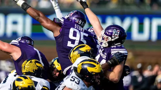 November 15, 2025, Chicago, IL: A game between Northwestern Football and Michigan at Wrigley Field in Chicago, IL on Saturday, November 15, 2025. (Photo by Ryan Kuttler/Northwestern Athletics)