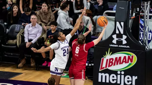 January 15, 2026, Evanston, IL: A game between Northwestern Women’s Basketball and Wisconsin at Welsh-Ryan Arena in Evanston, IL on Thursday, January 15, 2026. (Photo by Ryan Kuttler/Northwestern Athletics)