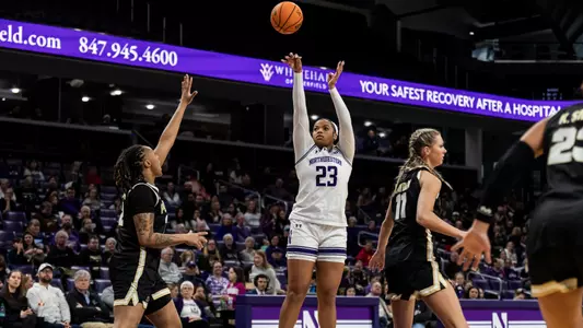 March 1, 2026, Evanston, IL: A game between Northwestern Women’s Basketball and Purdue at Welsh-Ryan Arena in Evanston, IL on Sunday, March 1, 2026. (Photo by Ryan Kuttler/Northwestern Athletics)