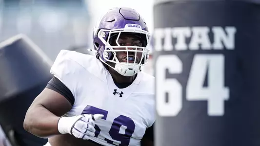 April 9, 2026, Evanston, IL: Northwestern Football practices at Northwestern Medicine Field at Martin Stadium in Evanston, IL on Thursday, April 9, 2026. (Photo by Griffin Quinn/Northwestern Athletics)