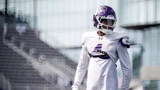 April 18, 2026, Evanston, IL: Northwestern Football practices at Northwestern Medicine Field at Martin Stadium in Evanston, IL on Saturday, April 18, 2026. (Photo by Griffin Quinn/Northwestern Athletics)