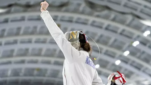 January 31, 2026, Evanston, IL: Northwestern Fencing competes in the Schiller Duals at Ryan Fieldhouse in Evanston, IL on Saturday, January 31, 2026. (Photo by Colleen Charcut/Northwestern Athletics)