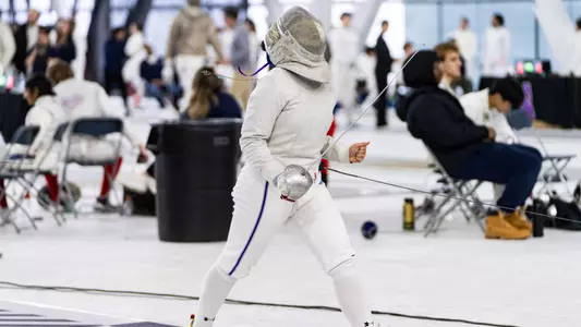 January 31, 2026, Evanston, IL: Northwestern Fencing competes in the Schiller Duals at Ryan Fieldhouse in Evanston, IL on Saturday, January 31, 2026. (Photo by Colleen Charcut/Northwestern Athletics)
