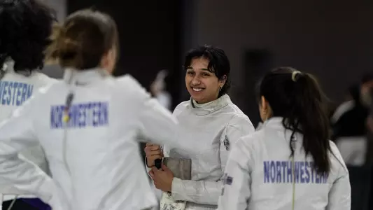 January 31, 2026, Evanston, IL: Northwestern Fencing competes in the Schiller Duals at Ryan Fieldhouse in Evanston, IL on Saturday, January 31, 2026. (Photo by Colleen Charcut/Northwestern Athletics)