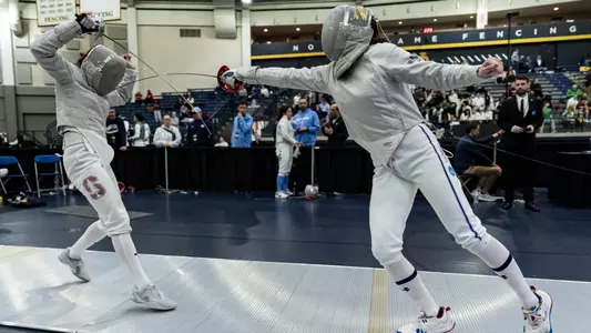 March 19, 2026, South Bend, IN: Northwestern Fencing competes in the 2025 NCAA Fencing Championships at Castellan Family Fencing Center in South Bend, IN on Thursday, March 19, 2026. (Photo by Ryan Kuttler/Northwestern Athletics)