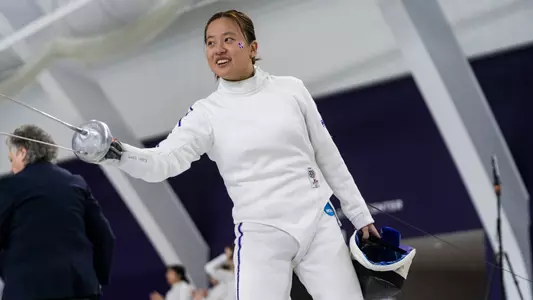 January 31, 2026, Evanston, IL: Northwestern Fencing competes in the Schiller Duals at Ryan Fieldhouse in Evanston, IL on Saturday, January 31, 2026. (Photo by Colleen Charcut/Northwestern Athletics)