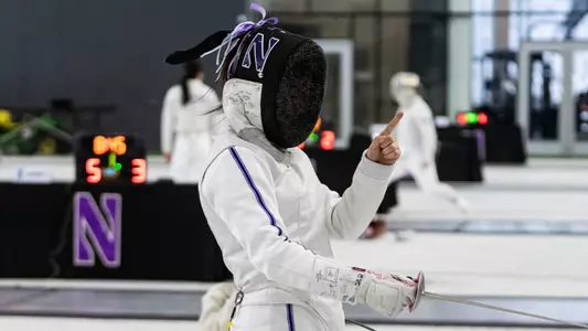 January 31, 2026, Evanston, IL: Northwestern Fencing competes in the Schiller Duals at Ryan Fieldhouse in Evanston, IL on Saturday, January 31, 2026. (Photo by Colleen Charcut/Northwestern Athletics)